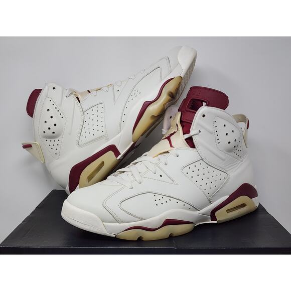 Air Jordan 6 Retro MAROON 2015 Size 11 384664-116 PRE-OWNED - Picture 1 of 8